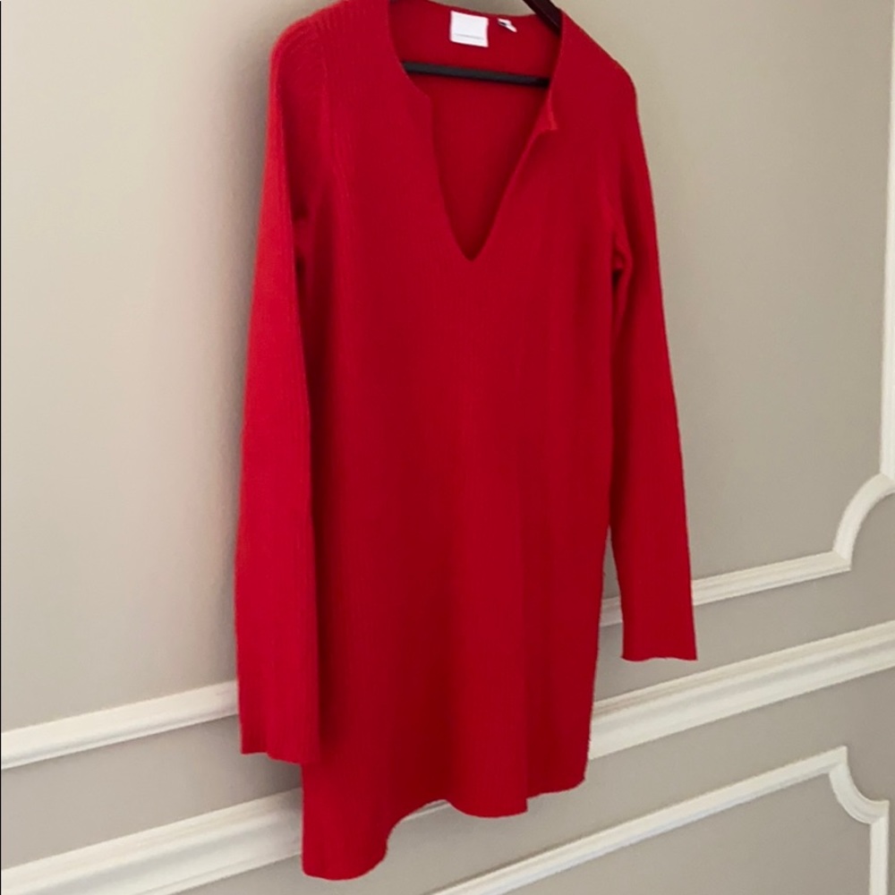 Red long sweater